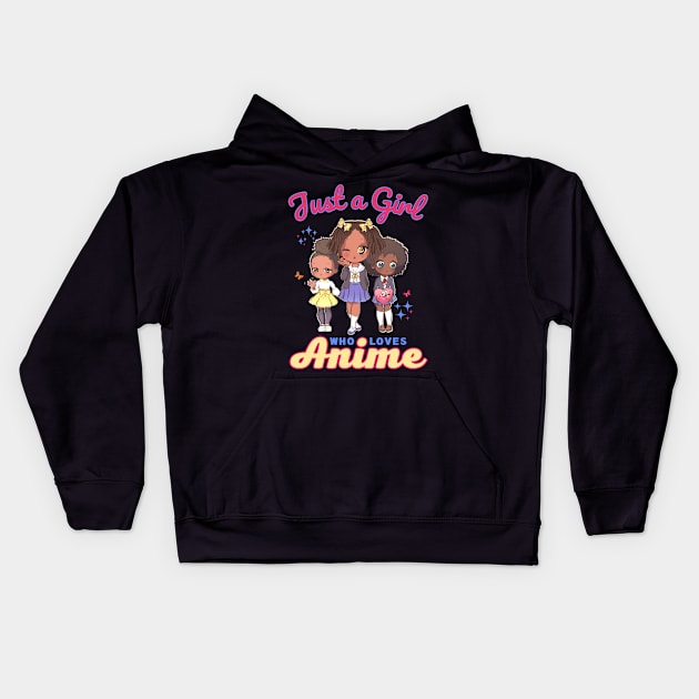 Just A Girl Who Loves Anime Kawaii School Girls Kids Hoodie by Sugoi Otaku Gifts